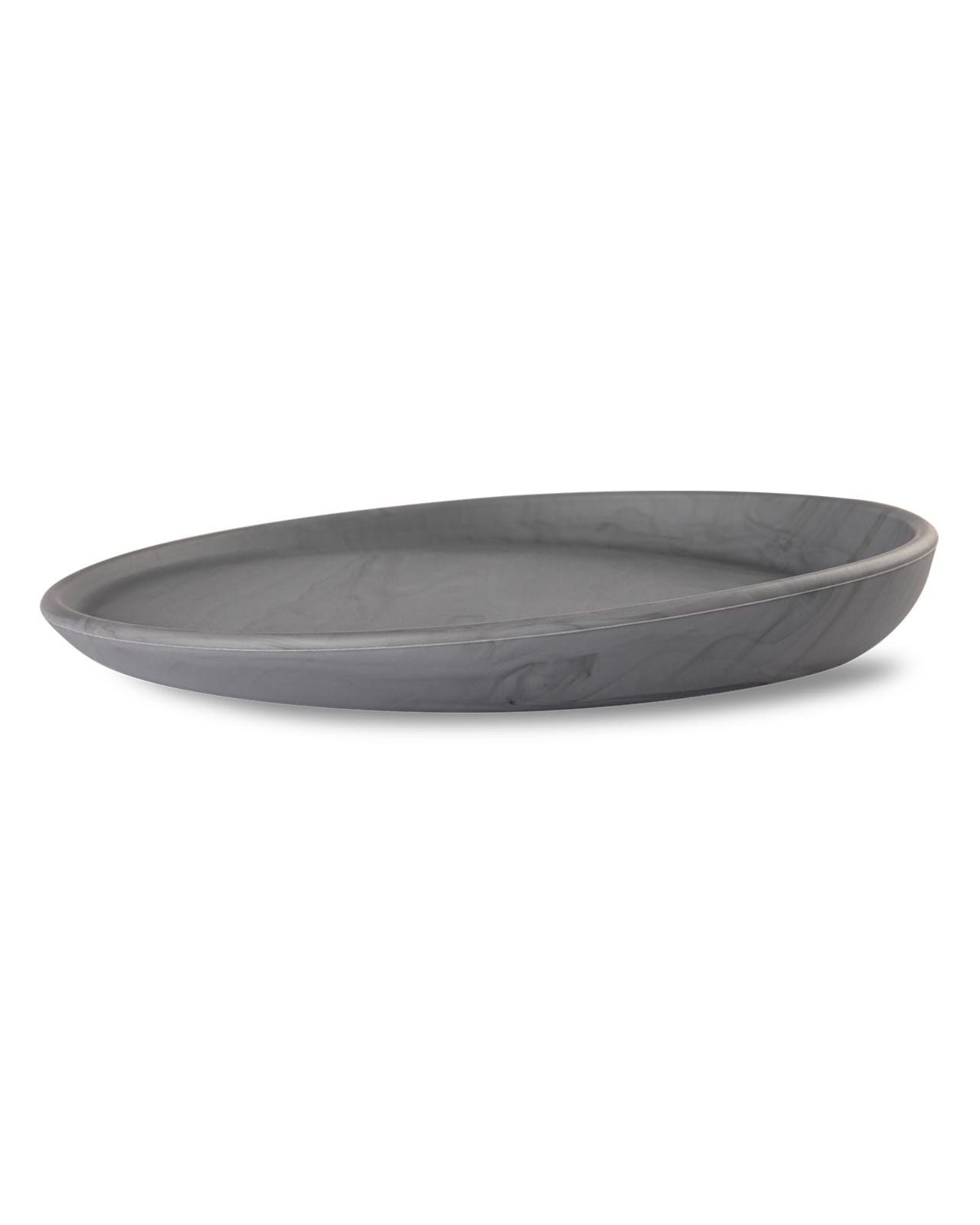 assiette silicone marbre gris foncé
