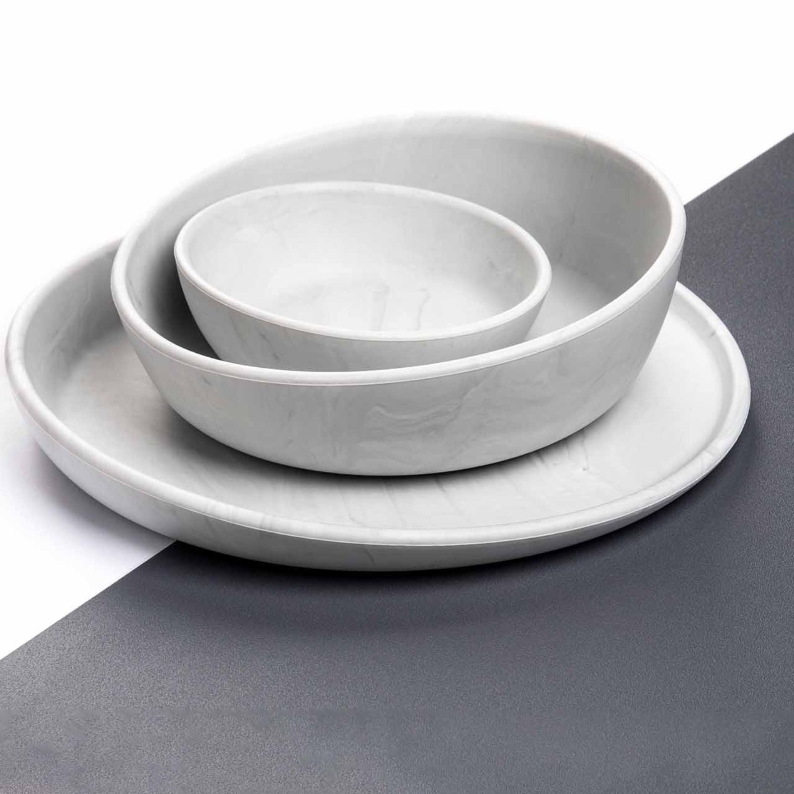 set vaisselle enfant marbre gris