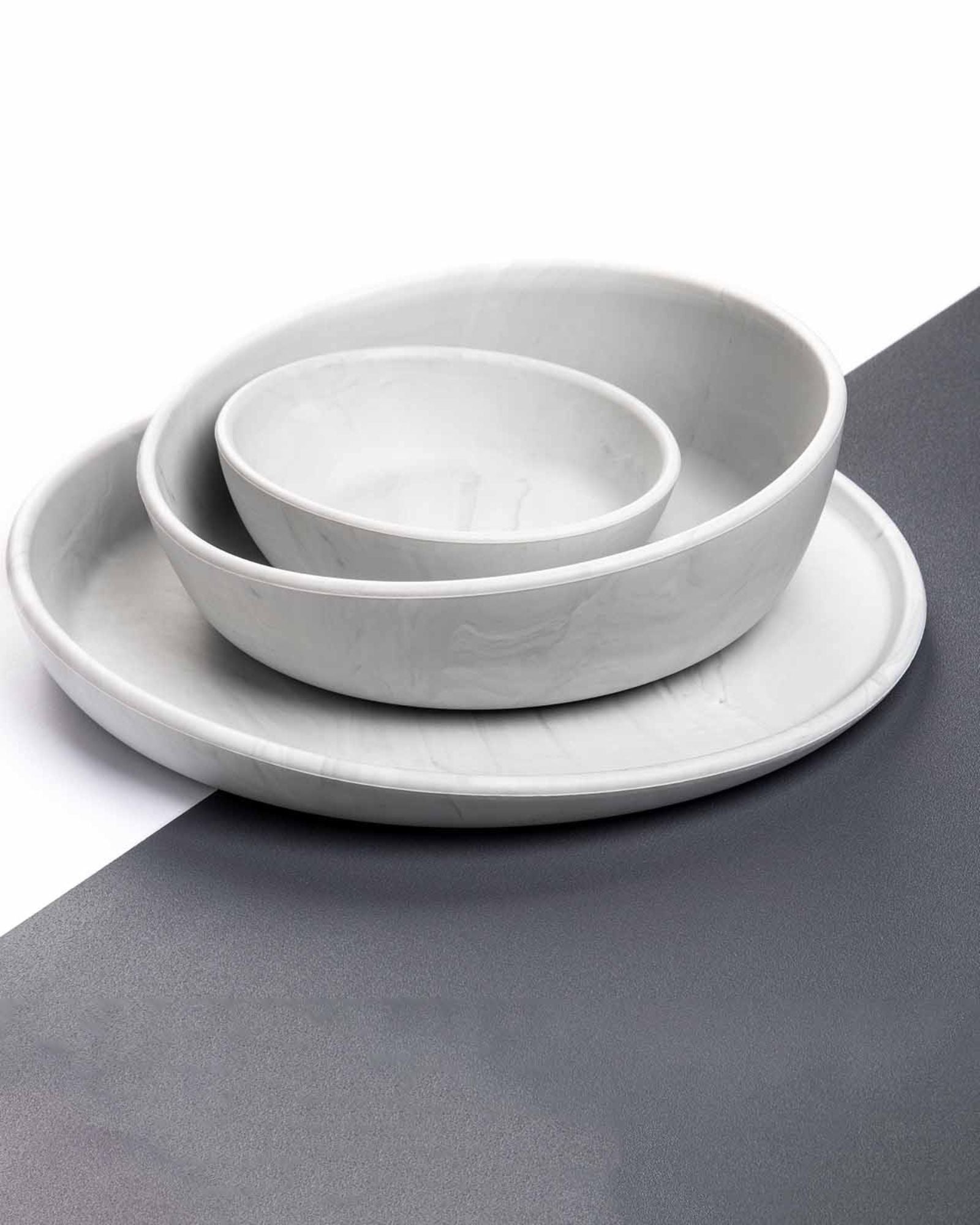set vaisselle enfant marbre gris