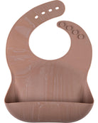 bavoir silicone marbre rose poudré