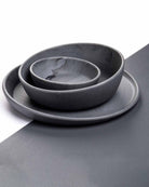 set vaisselle enfant marbre gris graphite